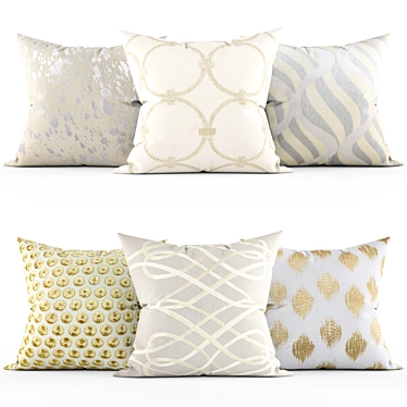 Artistic Accent Pillows 3D model image 1 