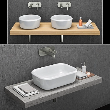 Hatria Pencil Washbasins: Sleek Design, Superior Quality 3D model image 1 