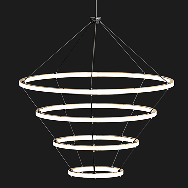 Elegant Halo Chandelier: 4 Rings 3D model image 1 