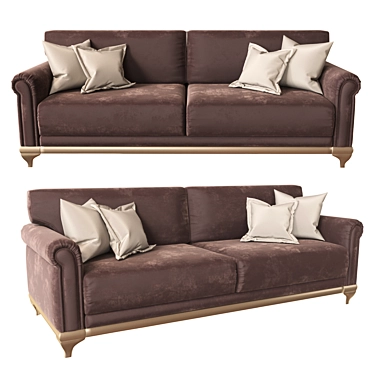 Flanders 3-Seat Sofa: Stylish Comfort for Your Living Room 3D model image 1 