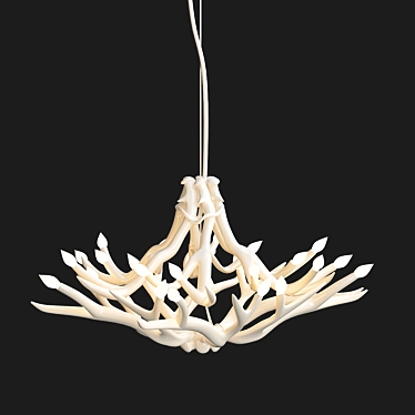 Elegant 10-Antler Chandelier: Superordinate White 3D model image 1 