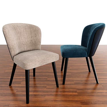 Contemporary Minotti Aston Chair: Parquet-Inspired Design 3D model image 1 