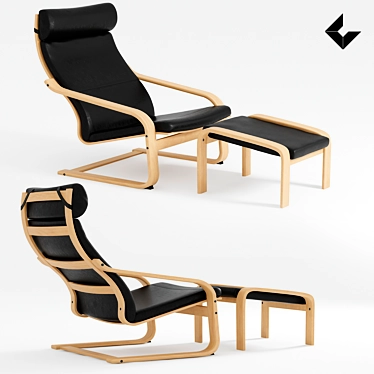 ErgoFlex Bentwood Recliner 3D model image 1 