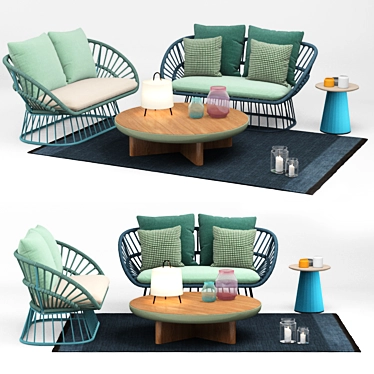Kettal Cala 2 Seater Sofa: Customizable Comfort 3D model image 1 
