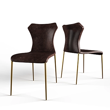 Marcia Cognac Dining Chair: Modern Elegance 3D model image 1 