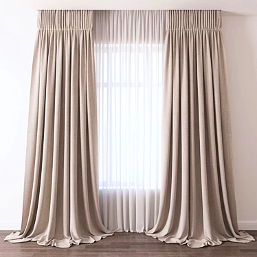 Luxury Velvet Drapes 3D model image 1 