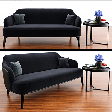 Elegant Minotti Leslie Arm Sofa Set 3D model image 1 