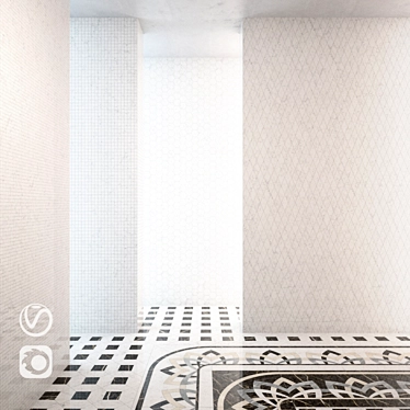 Italon Charme Extra Carrara: Elegant Floor Mosaic 3D model image 1 