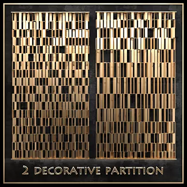 Elegant Brass Decorative Partition 3D model image 1 