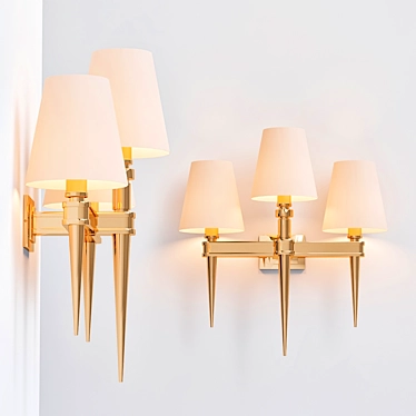 Waterloo Triple Wall Lamp 3D model image 1 