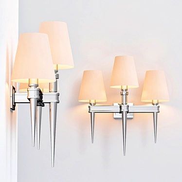 Elegant Triple Waterloo Wall Lamp 3D model image 1 