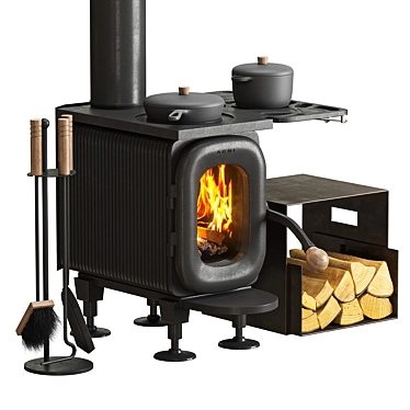 Compact Agni Wood Burning Stove 3D model image 1 