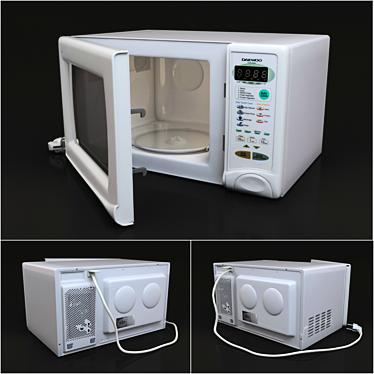 Daewoo KOR-630A Microwave: Stylish, White, 20L, Sensor Control 3D model image 1 