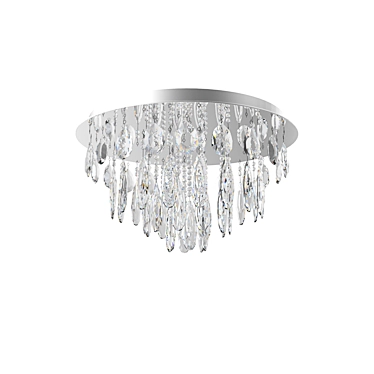 Elegant Chrome Crystal Ceiling Light 3D model image 1 