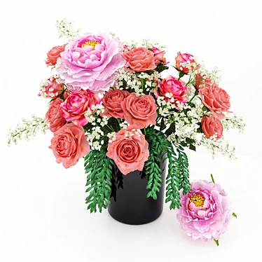 Pretty in Pink Bouquet 3D model image 1 