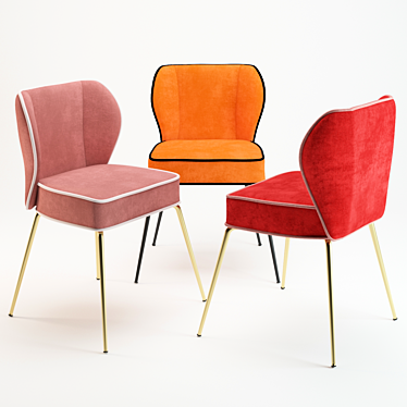 Elegant Velvet Chair 3D model image 1 