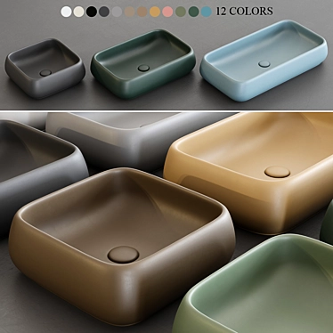 Shui Ceramic Wash Basin by Ceramica Cielo 3D model image 1 