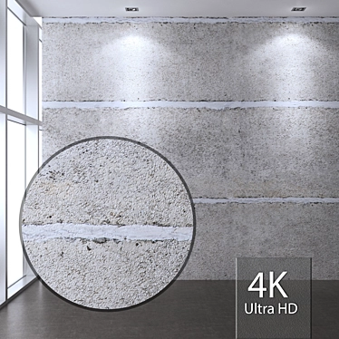 Title: Seamless 4K Concrete Wall 3D model image 1 