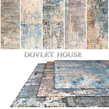 DOVLET HOUSE 5-Piece Carpets Set (Part 217) 3D model image 1 
