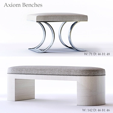 Sophisticated Bernhardt Axiom Bench 3D model image 1 