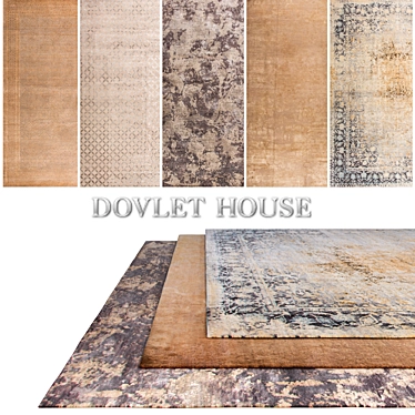 Luxury Silk and Wool Carpets, 5 Piece Set 3D model image 1 