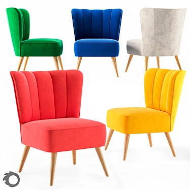 Luxury Westbury Velvet Chair 3D model image 1 