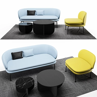 Elegant Soave Sofa 3D model image 1 
