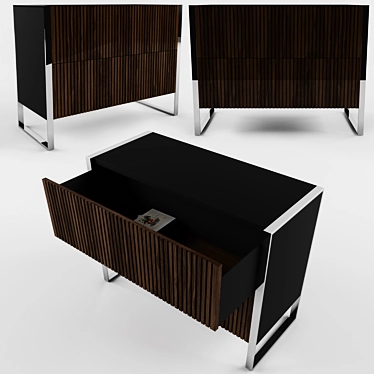 Sleek ARRIS Chrome Chest of Drawers 3D model image 1 