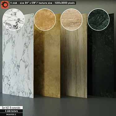 Luxury Marble Slab Set - Premium Materials 3D model image 1 