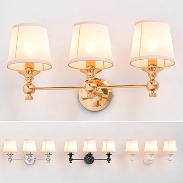 Elegant Triple Sconce - Luxe Lighting 3D model image 1 