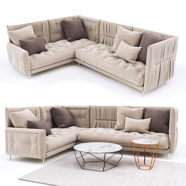 Bonaldo Alvar: Modern Comfort Sofa 3D model image 1 