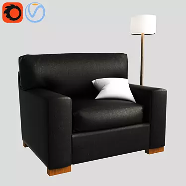 Cozy Comfort Upholstered Twin Armchair Sleeper 3D model image 1 
