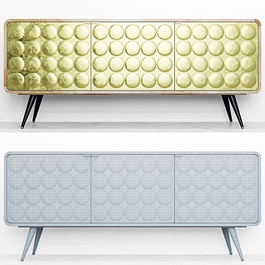 Glamorous Gatsby Mango Wood Sideboard 3D model image 1 