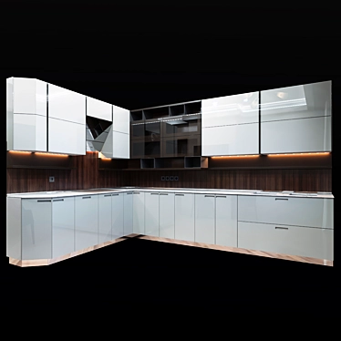 Modern Kitchen: VRAY and CORONA Versions 3D model image 1 