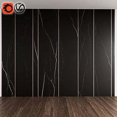 NYLO BLACK: Stylish Large-Format Wall Tiles 3D model image 1 