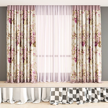 Elegant Togas Rosella Curtains 3D model image 1 