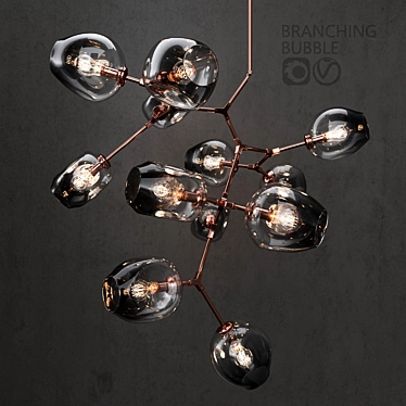 Elegant Branching Bubble Pendant Lights 3D model image 1 