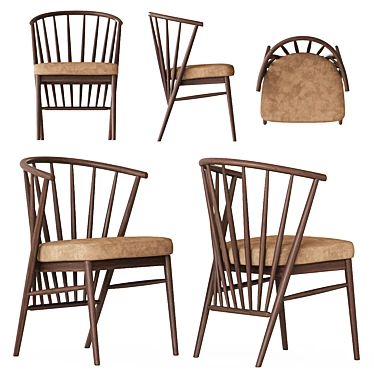 Elegant Ash Chair: Morelato Jenny 3D model image 1 