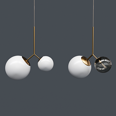 Modern design Double ceiling lamp 3D model image 1 