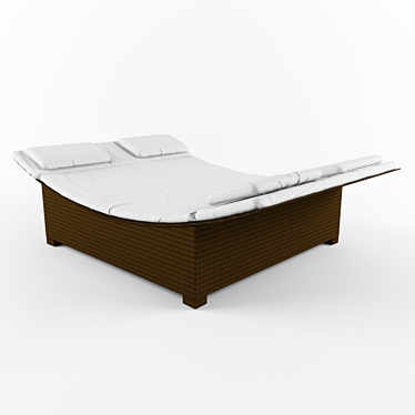 Rattan Lounger: Ultimate Comfort 3D model image 1 