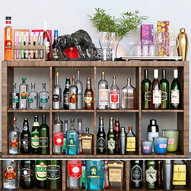 Ultimate Home Bar Collection: Alcohol, Candle, Beer 3D model image 1 