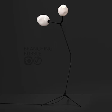 Sleek Branching Floor Lamp 3D model image 1 