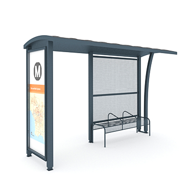LA Bus Stop: A Classic Icon 3D model image 1 