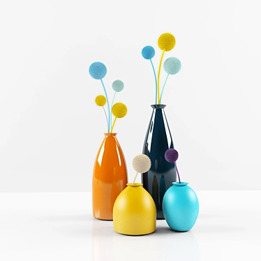 Colorful 3D Flower Vase 3D model image 1 