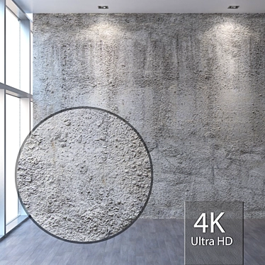 Seamless 4K Concrete Wall Texture 3D model image 1 