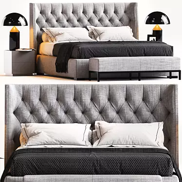 Elegant Bed by Meridiani 3D model image 1 