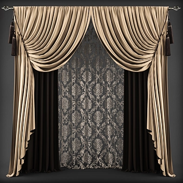 Title: Classic Style Curtains 3D model image 1 