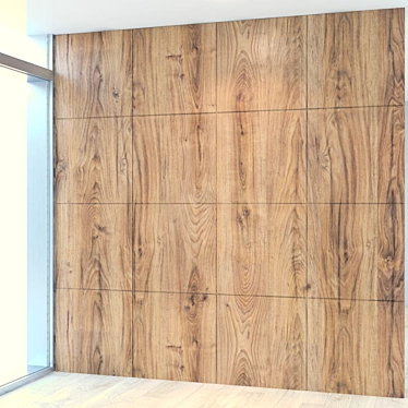 Title: Versatile Wood Panel with Adjustable Configuration 3D model image 1 