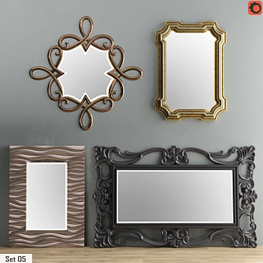 Elegant Mirror Collection Set for Luxurious Décor 3D model image 1 