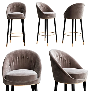 Exquisite Malay Bar Chair 3D model image 1 